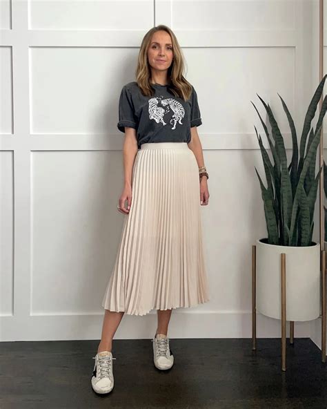 long black skirt with sneakers.